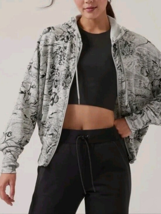 Athleta Jackets & Blazers - Athleta Eden Floral Hoodie Sweatshirt. Full Zip With Front Pockets